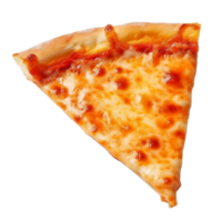 ai generado flotante Pizza rebanada modelo en transparente antecedentes png