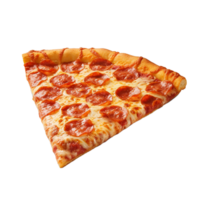 ai generado flotante Pizza rebanada modelo en transparente antecedentes png