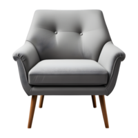 AI generated Gray Armchair Isolated on Transparent Background png