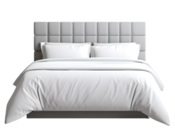 AI generated Grey Bed Isolated on Transparent Background png