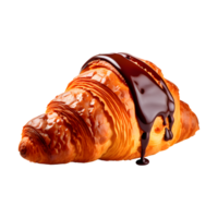 ai generiert Schokolade Croissant isoliert auf transparent Hintergrund png