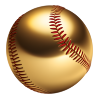 AI generated Baseball Ball Gold Isolated on Transparent Background png