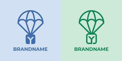 Initial Y Airdrop Logo Set, great for business related to Airdrop or parachutes with Y initial vector