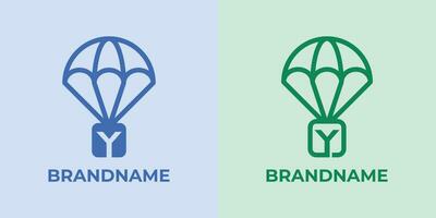 Initial Y Airdrop Logo Set, great for business related to Airdrop or parachutes with Y initial vector