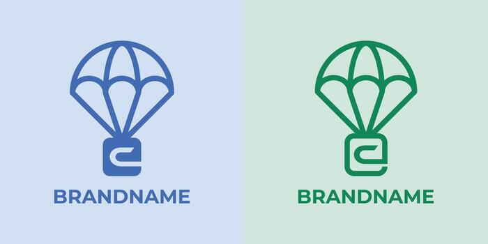 Initial C Airdrop Logo Set, great for business related to Airdrop or parachutes with C initial vector