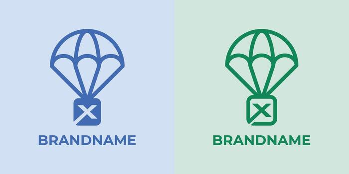 Initial X Airdrop Logo Set, great for business related to Airdrop or parachutes with X initial vector