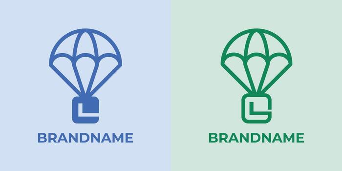 Initial L Airdrop Logo Set, great for business related to Airdrop or parachutes with L initial vector