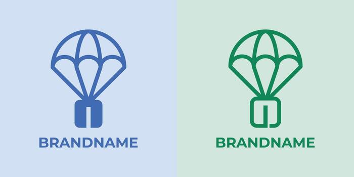 Initial I Airdrop Logo Set, great for business related to Airdrop or parachutes with I initial vector