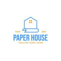 Paper House Logo Design Concept Vector Illustration Symbol Icon
