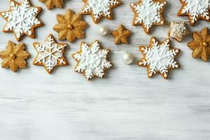 Navidad composición con regalo cajas, tarjeta pelotas abeto ramas pino conos con Copiar espacio. Navidad por ai generado foto