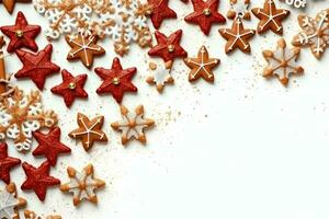 Christmas composition with gift boxes, card balls fir branches pine cones with copy space. Christmas by AI Generated photo