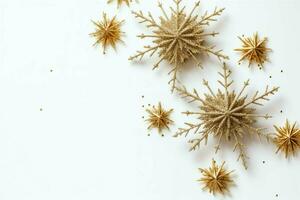 Christmas composition with gift boxes, card balls fir branches pine cones with copy space. Christmas by AI Generated photo