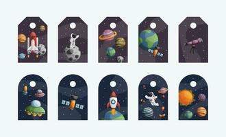 galaxy background tag collection vector