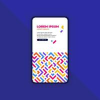Abstract Geometric Mobile Landing Page Design vector