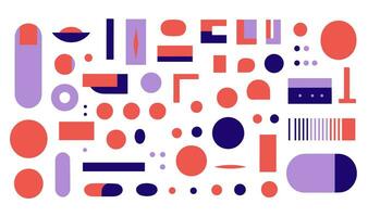 Abstract geometric shapes set. Vector illustration in flat style for your design.