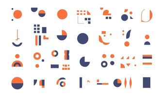 Abstract geometric shapes set. Vector illustration in flat style for your design.