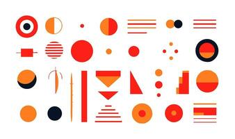 Abstract geometric shapes set. Vector illustration in flat style for your design.