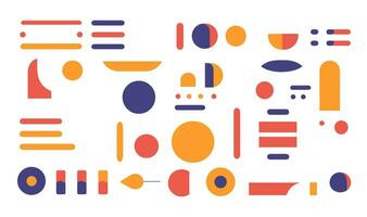 Abstract geometric shapes set. Vector illustration in flat style for your design.