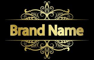 Golden vintage vector brand name, logo design element.