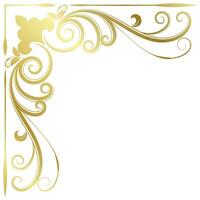 Gold vintage baroque corner ornament retro pattern antique style acanthus. Decorative design filigree calligraphy. You can use for wedding decoration of greeting card and laser cutting. vector