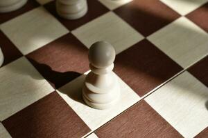 Beautiful chess pieces on the board. The chessboard. Chess competitions. photo