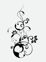 floral design element vector black and white