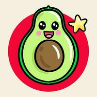 cute Avocado cartoon character vector illustration