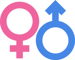 Pink and blue gender symbol png