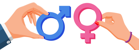 Pink and blue gender symbol png