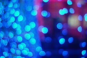 Abstract Blue Bokeh Texture Background. photo