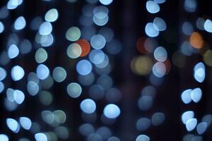 Abstract Blue Bokeh Texture Background. photo