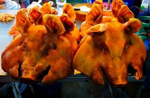 Roasted Pig Head Recipe for Chinese New Year. photo