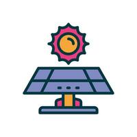 solar panel icon. vector filled color icon for your website, mobile, presentation, and logo design.