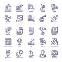 Marketing Agency icon pack for your website design, logo, app, and user interface. Marketing Agency icon basic line gradient design. Vector graphics illustration and editable stroke.