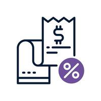 invoice discount icon. vector line icon for your website, mobile, presentation, and logo design.