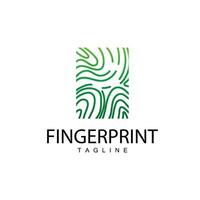 Simple and elegant modern identity fingerprint logo technology design for business branding vector