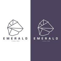 Gem Diamond Template Illustration Gemstone Logo Design Line vector