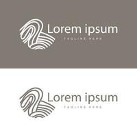 Simple and elegant modern identity fingerprint logo technology design for business branding vector