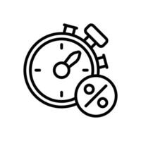 time discount icon. vector line icon for your website, mobile, presentation, and logo design.