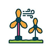 wind turbine icon. vector filled color icon for your website, mobile, presentation, and logo design.