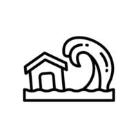 tsunami icon. vector line icon for your website, mobile, presentation, and logo design.