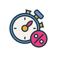 time discount icon. vector line icon for your website, mobile, presentation, and logo design.