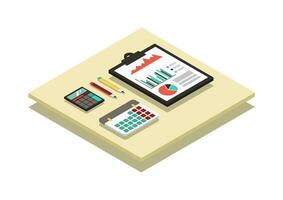 Finance in isometric. Vector illustration of 3D business elements