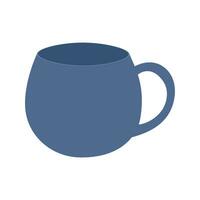 Blue coffee mug. Ceramic mug on Isolated background. Vector illustration