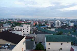 Samarinda Kalimantan Timur, Indonesia 12 December 2023. You can see the atmosphere of housing in the city of Samarinda, East Kalimantan. Photo taken from the top of the building