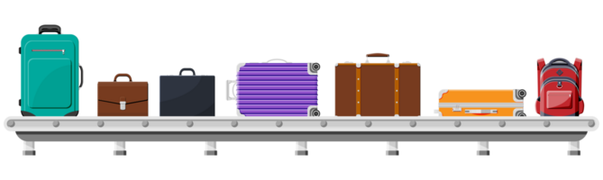 Conveyor Belt With Passenger Luggage Baggage Claim png