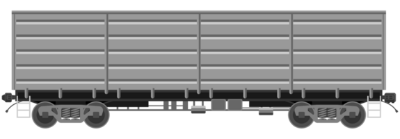 Freight boxcar wagon with coal. png