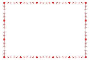 Heart Swirl Romantic Love ornaments isolated border layout, red hearts ornate award frame border, Valentines Day Card Border Square frame design, decorative heart rectangle frame vector element