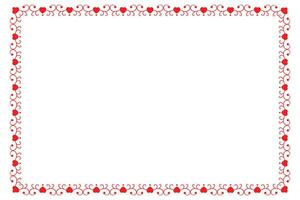 Heart Swirl Romantic Love ornaments isolated border layout, red hearts ornate award frame border, Valentines Day Card Border Square frame design, decorative heart rectangle frame vector element