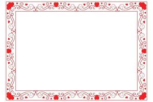 Heart Swirl Romantic Love ornaments isolated border layout, red hearts ornate award frame border, Valentines Day Card Border Square frame design, decorative heart rectangle frame vector element